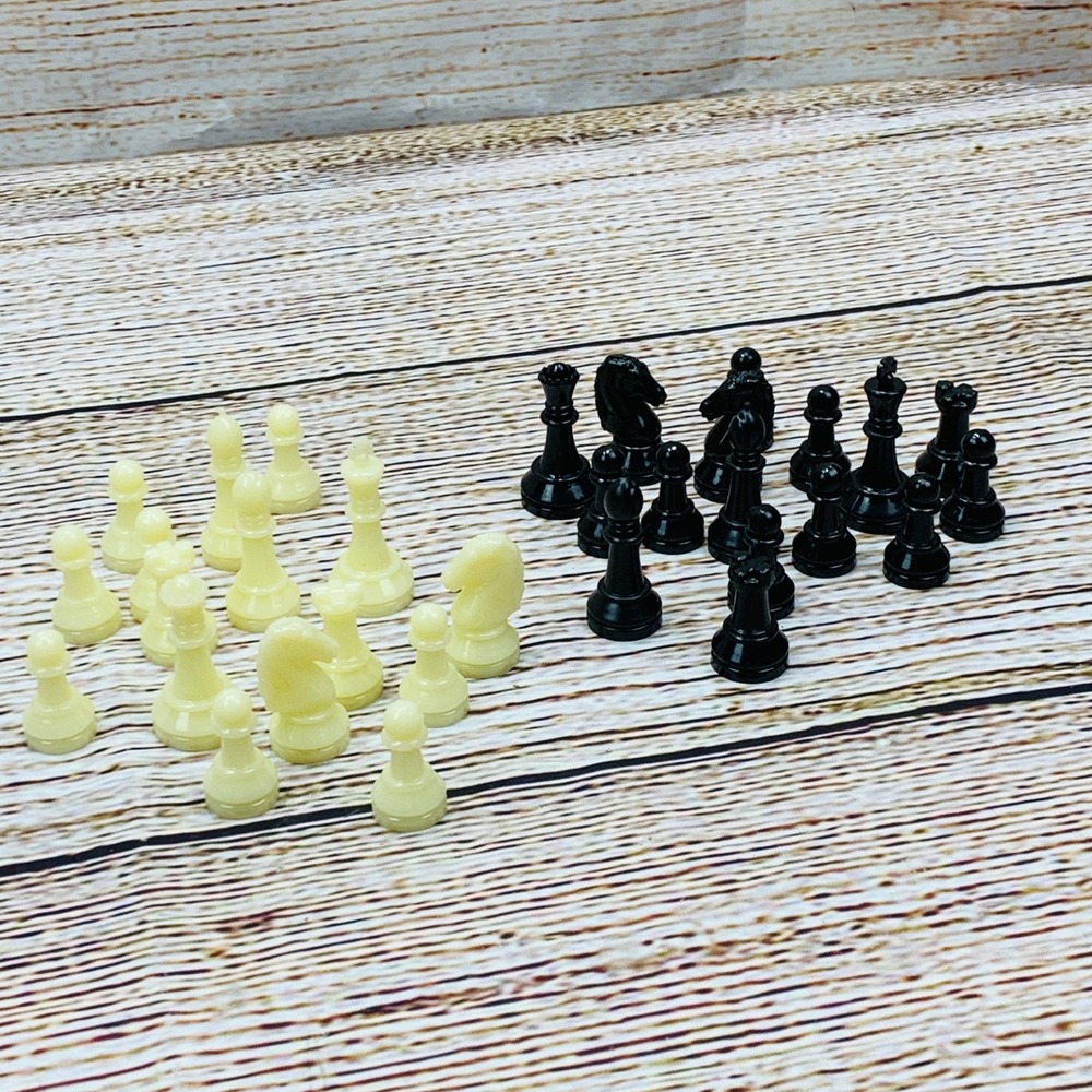 Chess Pieces Set Replacement Game Pieces Black and‎ Ivory